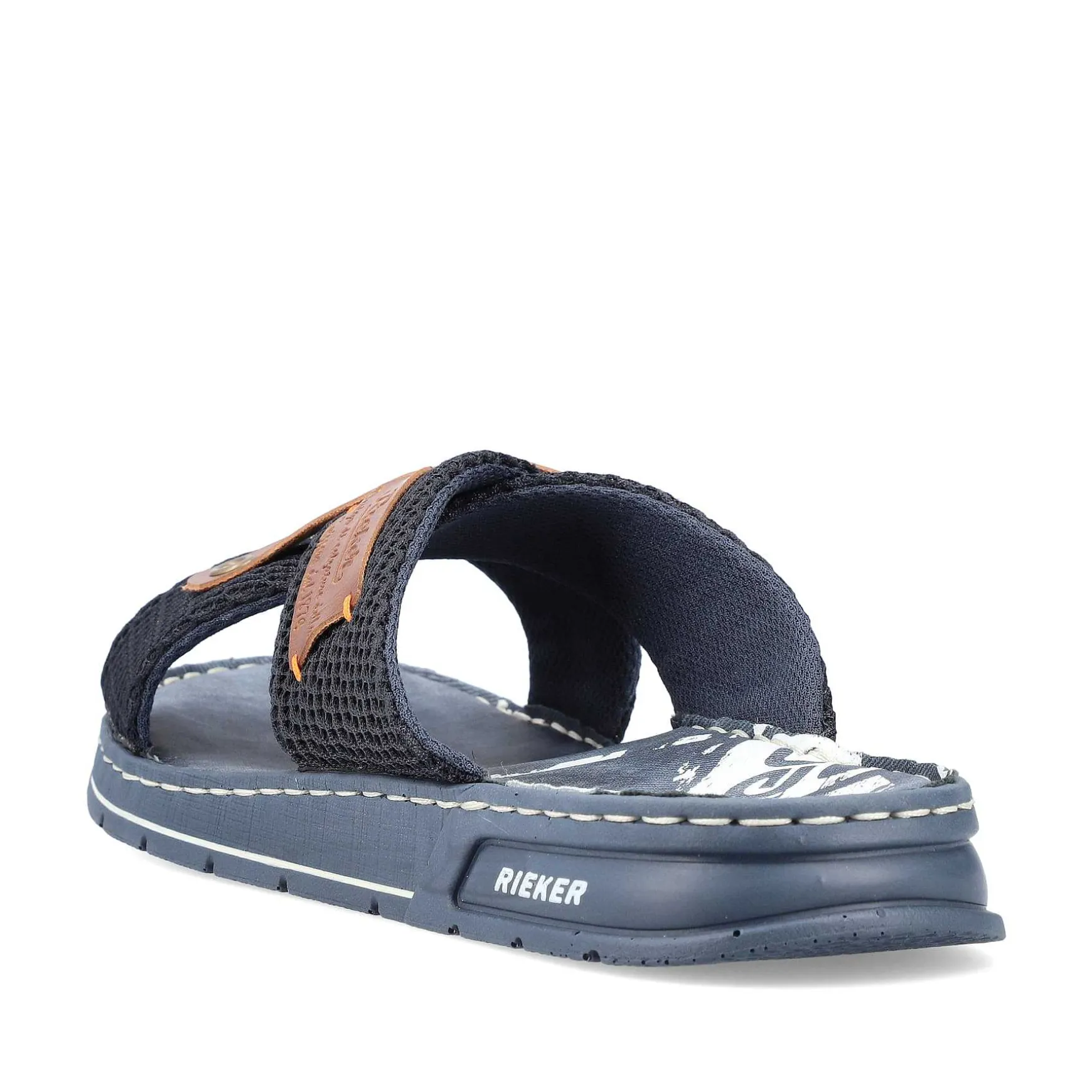 Rieker Men'S Mules Pacific Blue-Brown