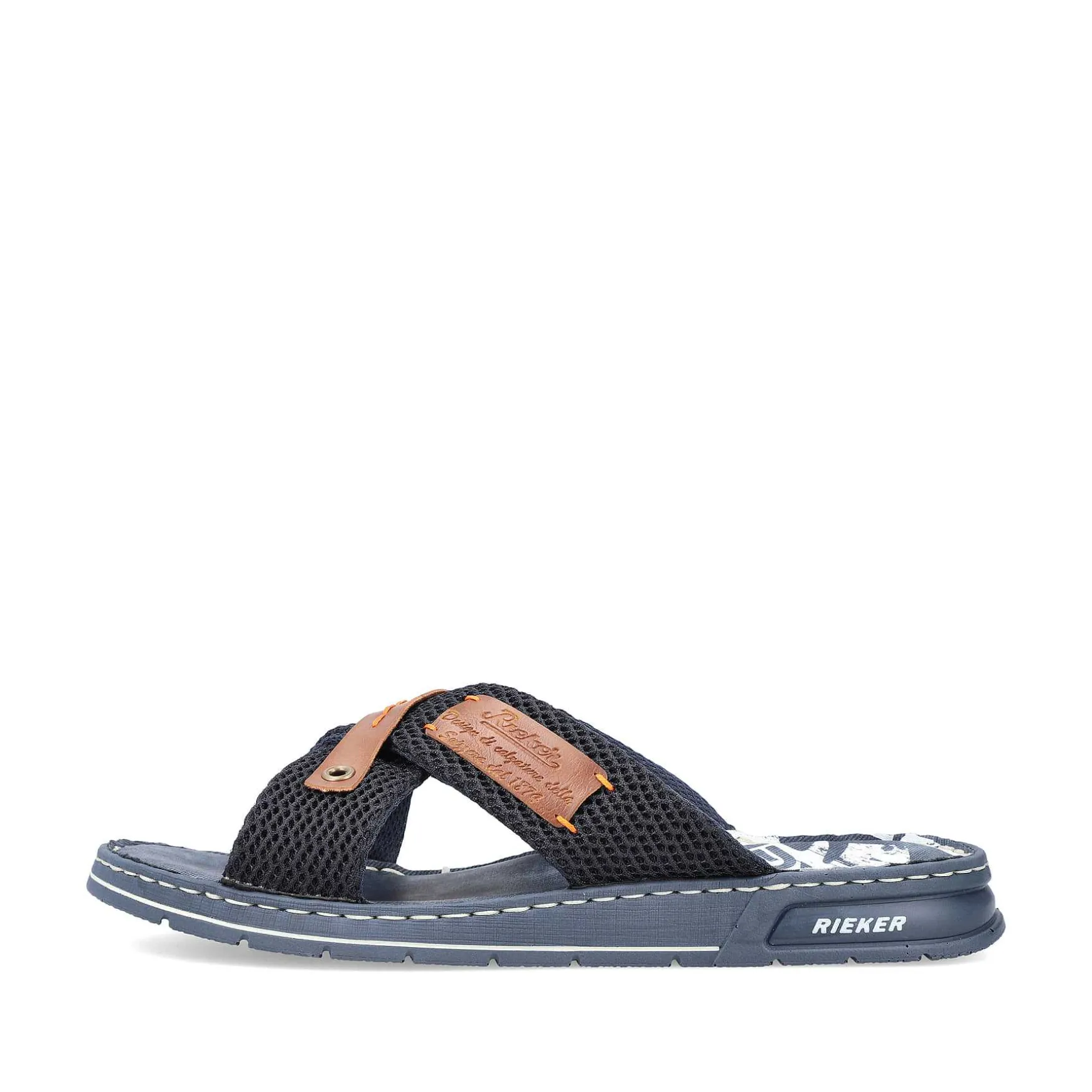 Rieker Men'S Mules Pacific Blue-Brown