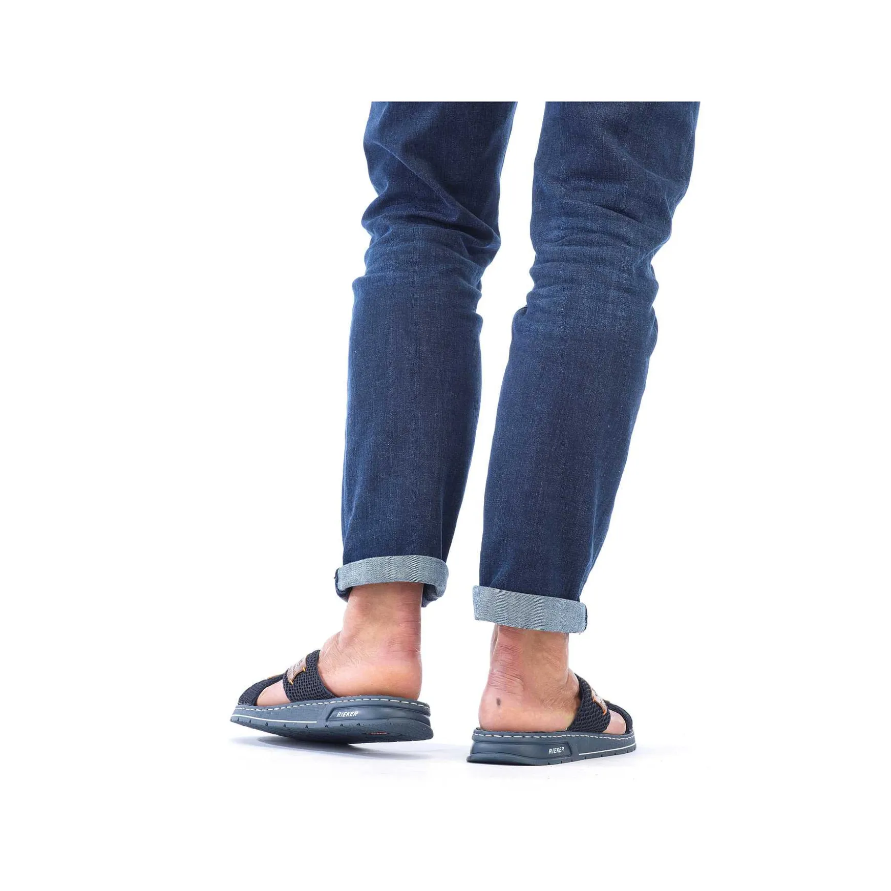 Rieker Men'S Mules Pacific Blue-Brown