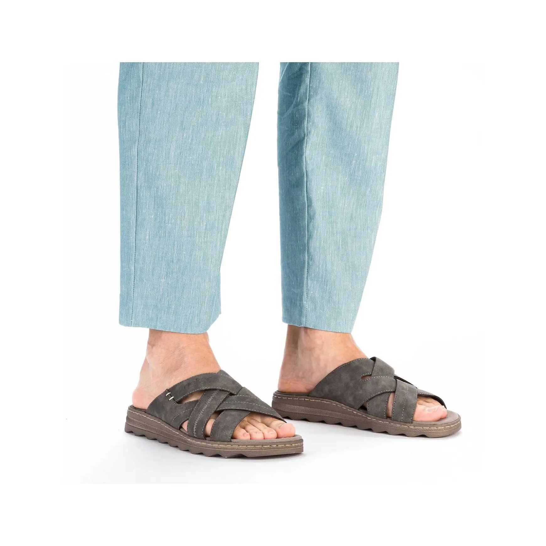 Rieker Men'S Mules Stone Gray