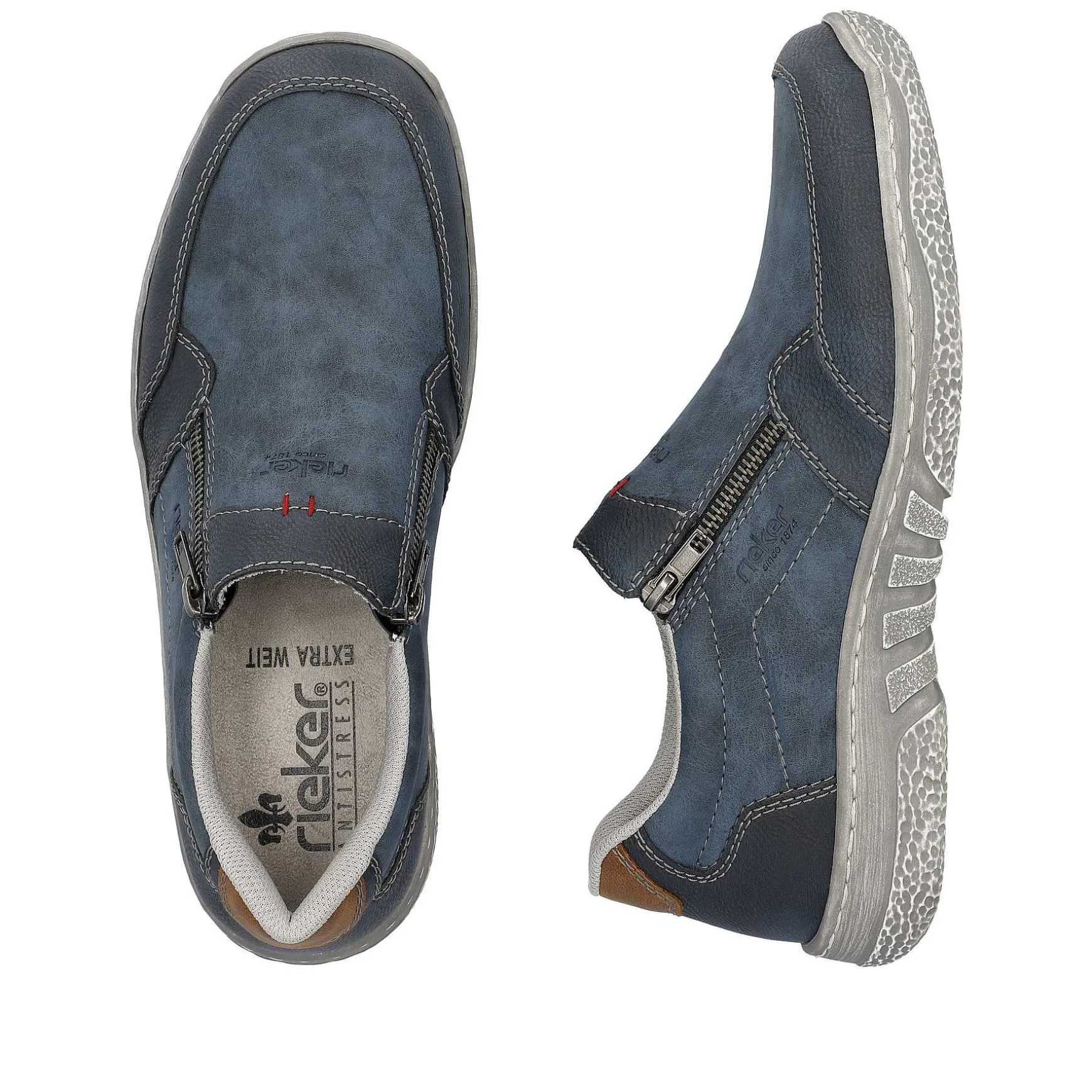 Rieker Men'S Slippers Blue Gray