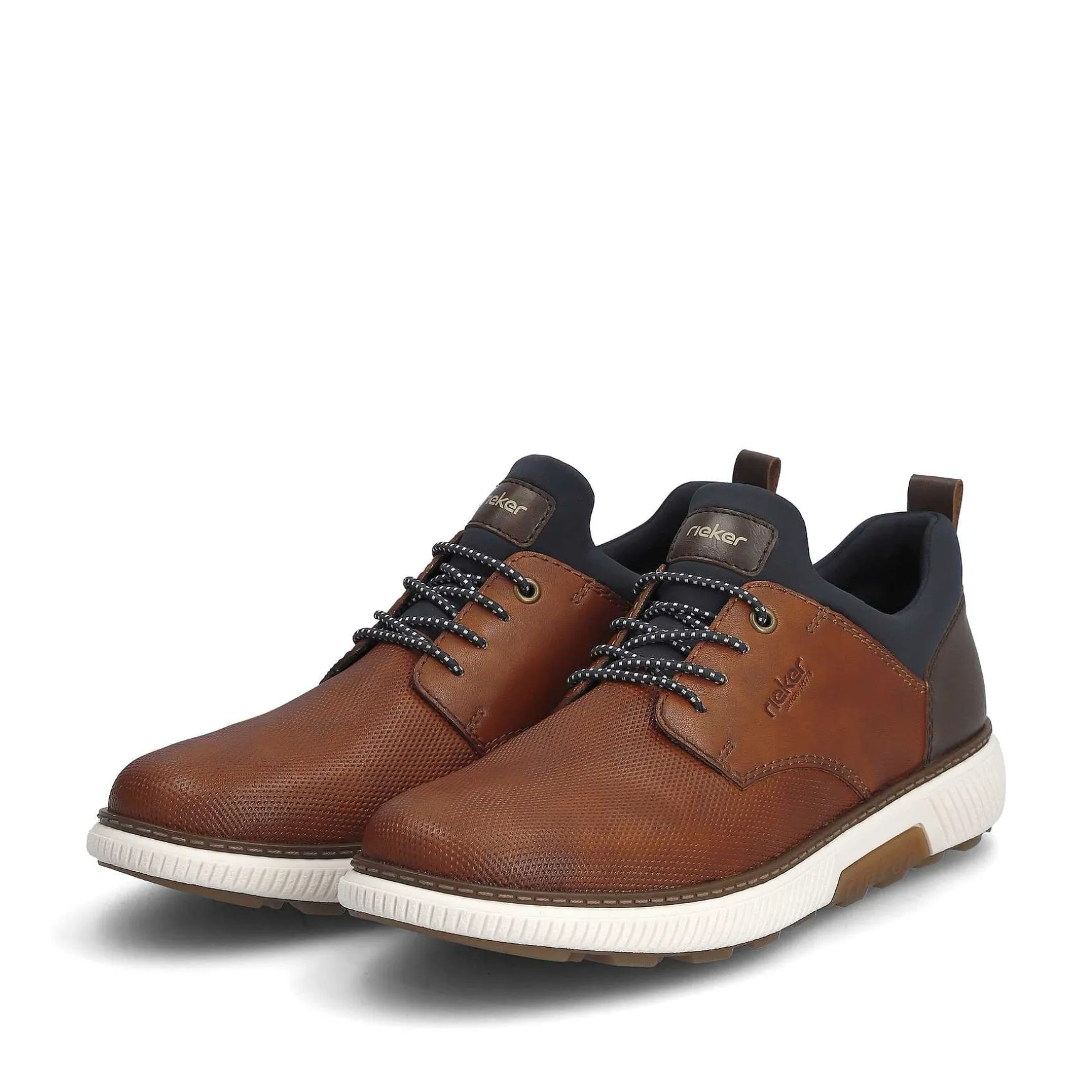 Rieker Men'S Slippers Nut Brown-Navy Blue