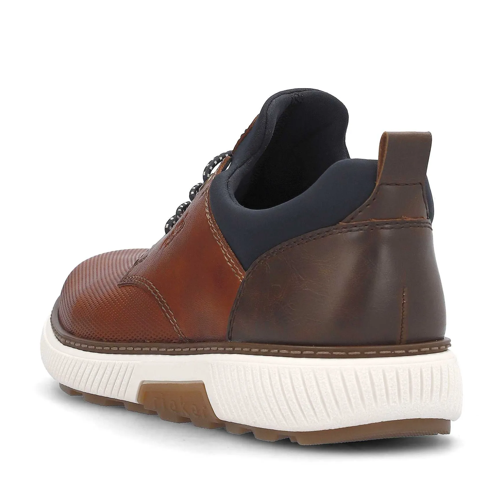 Rieker Men'S Slippers Nut Brown-Navy Blue