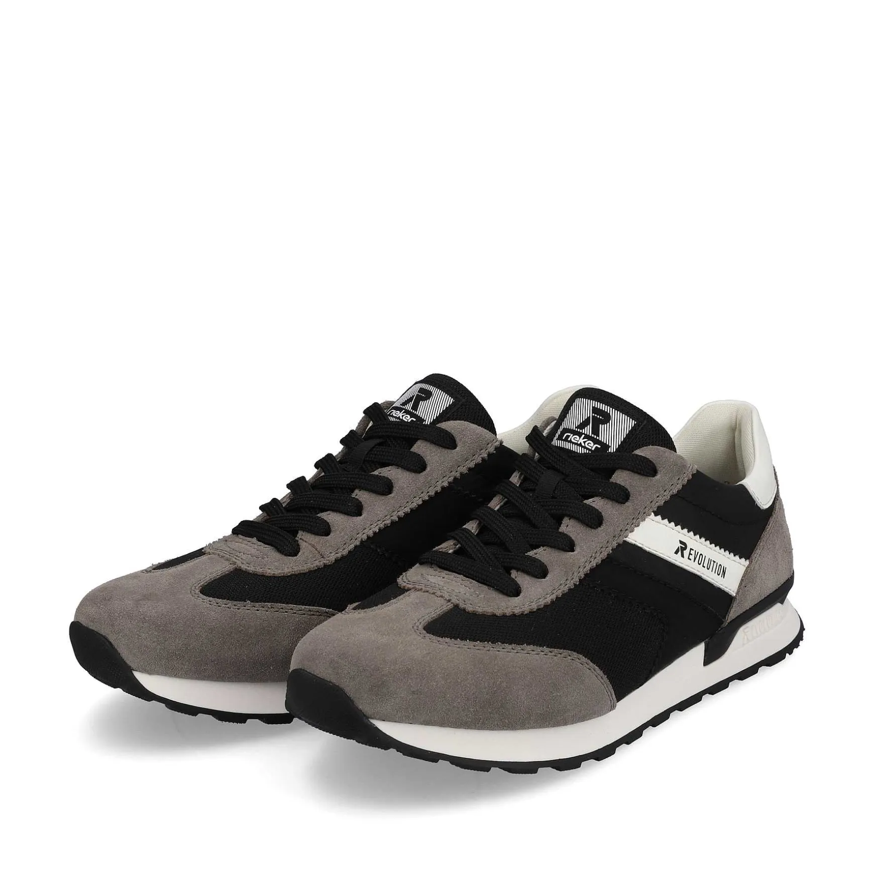 Rieker Men'S Sneaker Low Deep-Black Stone-Grey