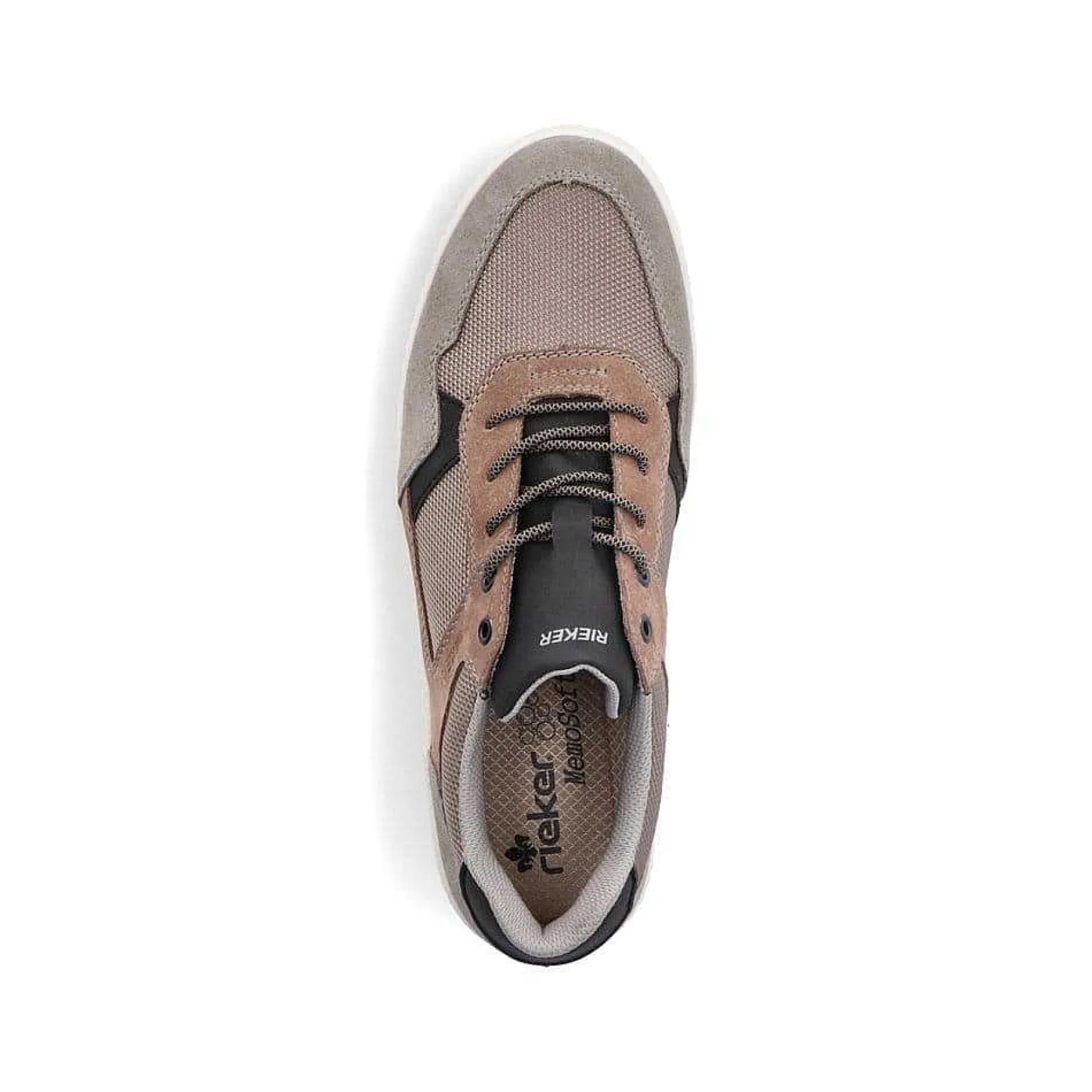 Rieker Men'S Sneaker Low Platinum Gray-Nut Brown