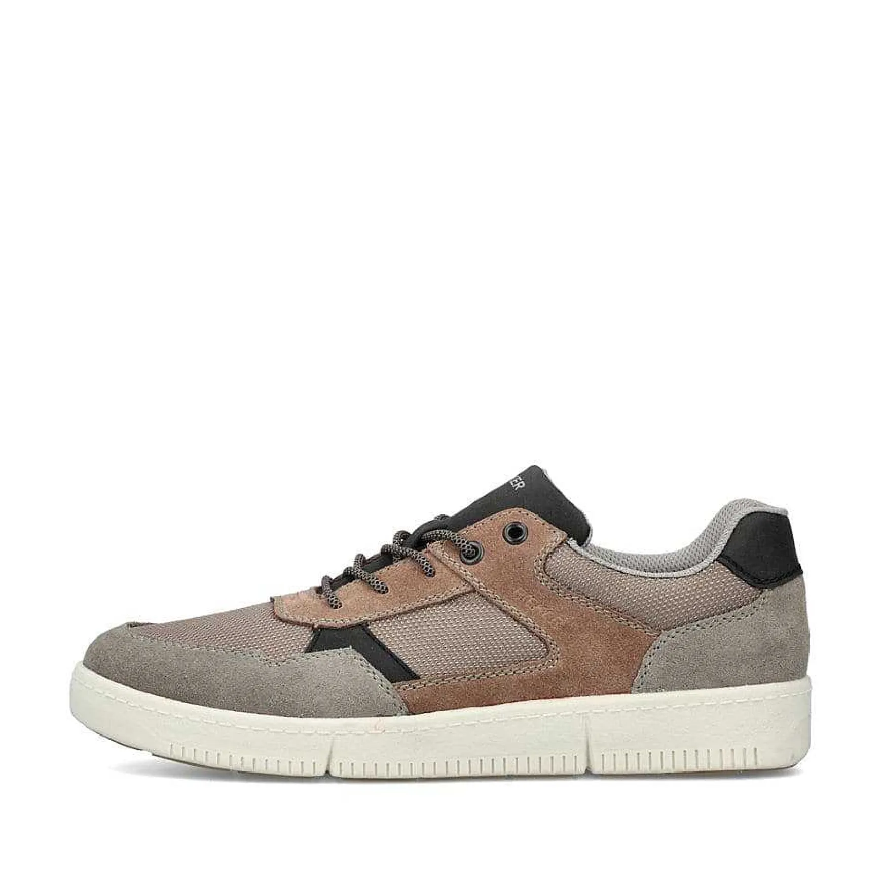 Rieker Men'S Sneaker Low Platinum Gray-Nut Brown