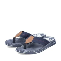 Rieker Men'S Toe Separator Navy Blue-Brown