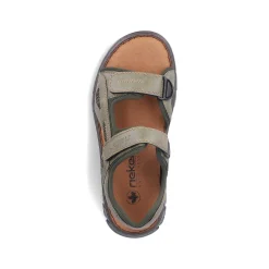Rieker Men'S Trekking Sandals Green Gray
