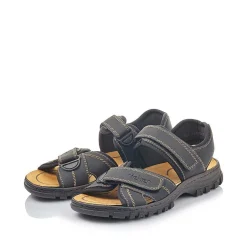 Rieker Men'S Trekking Sandals Graphite Black