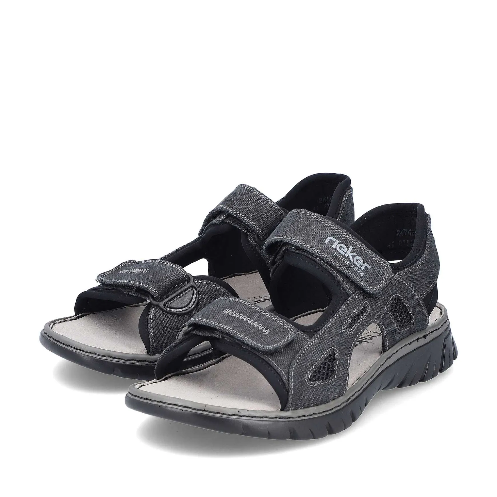 Rieker Men'S Trekking Sandals Stone Gray