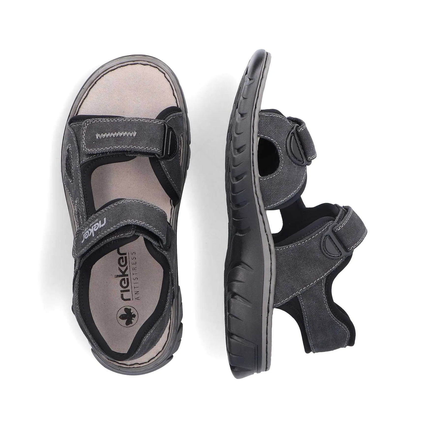 Rieker Men'S Trekking Sandals Stone Gray