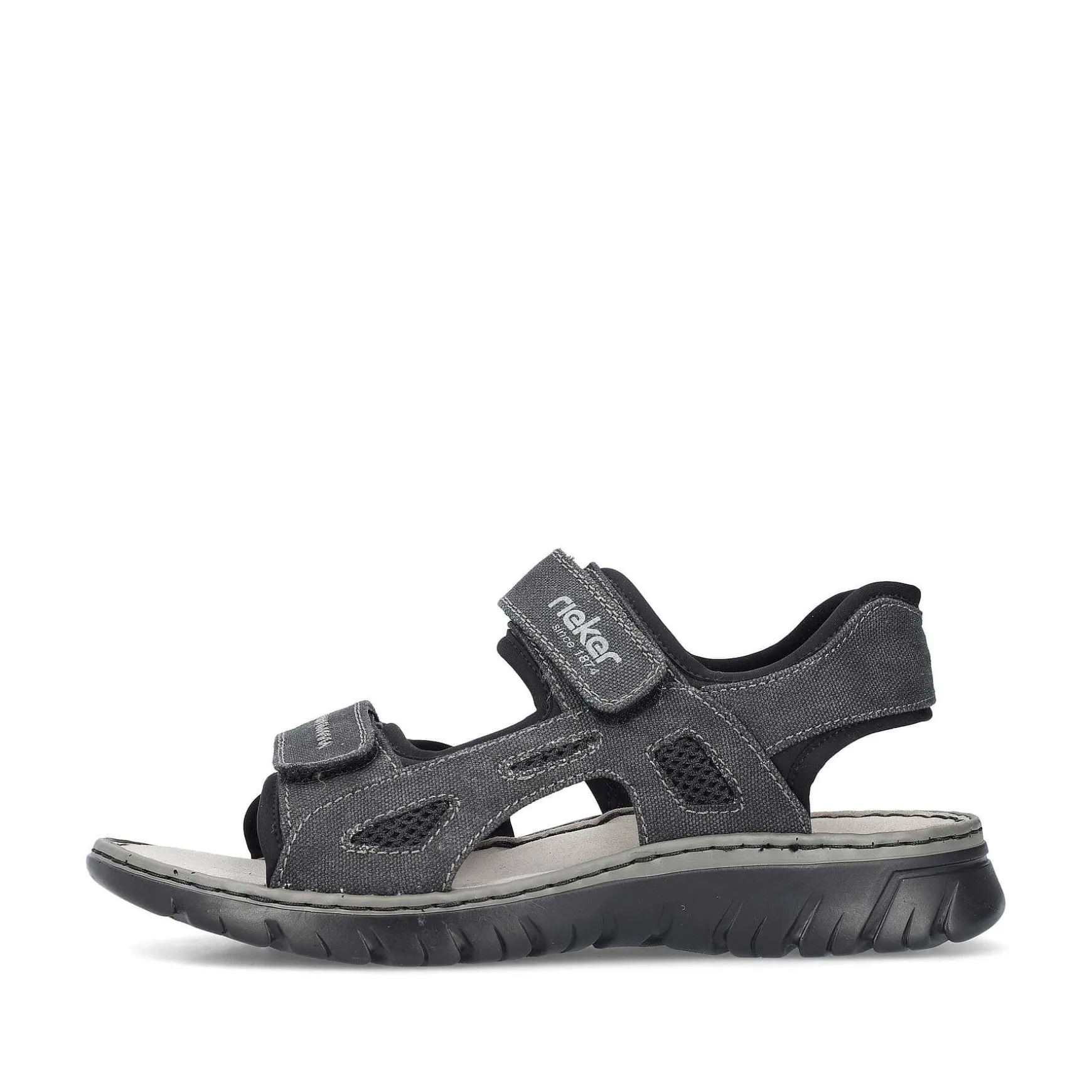 Rieker Men'S Trekking Sandals Stone Gray