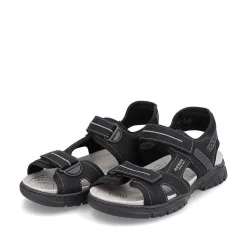 Rieker Men'S Trekking Sandals Jet Black