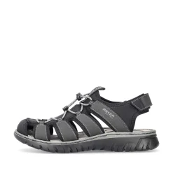 Rieker Men'S Trekking Sandals Graphite Black