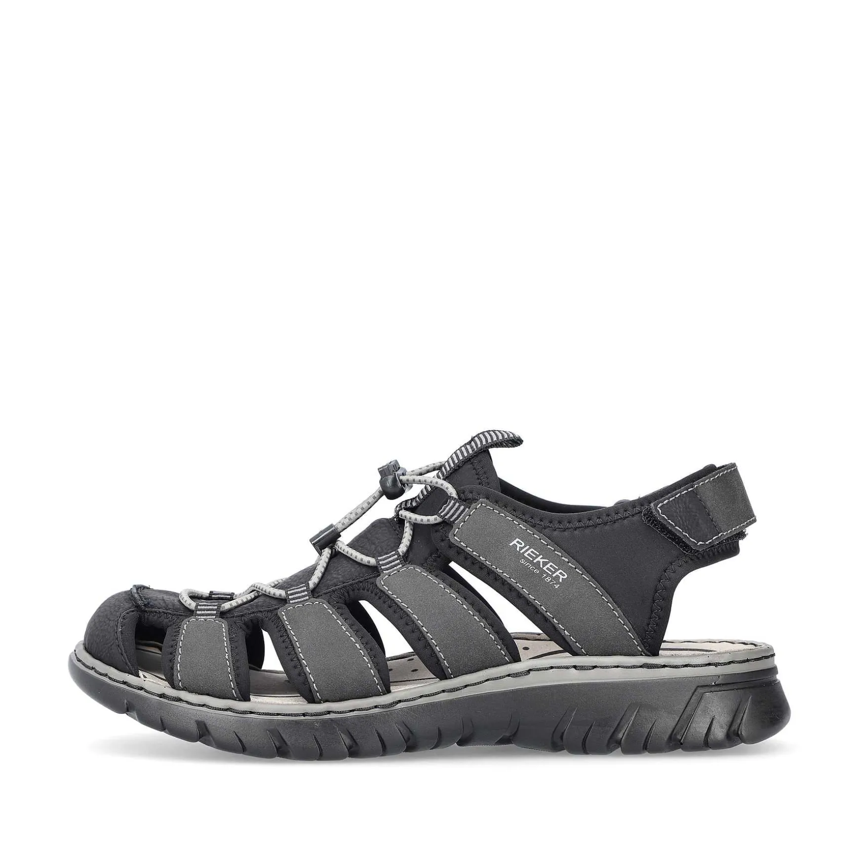 Rieker Men'S Trekking Sandals Graphite Black