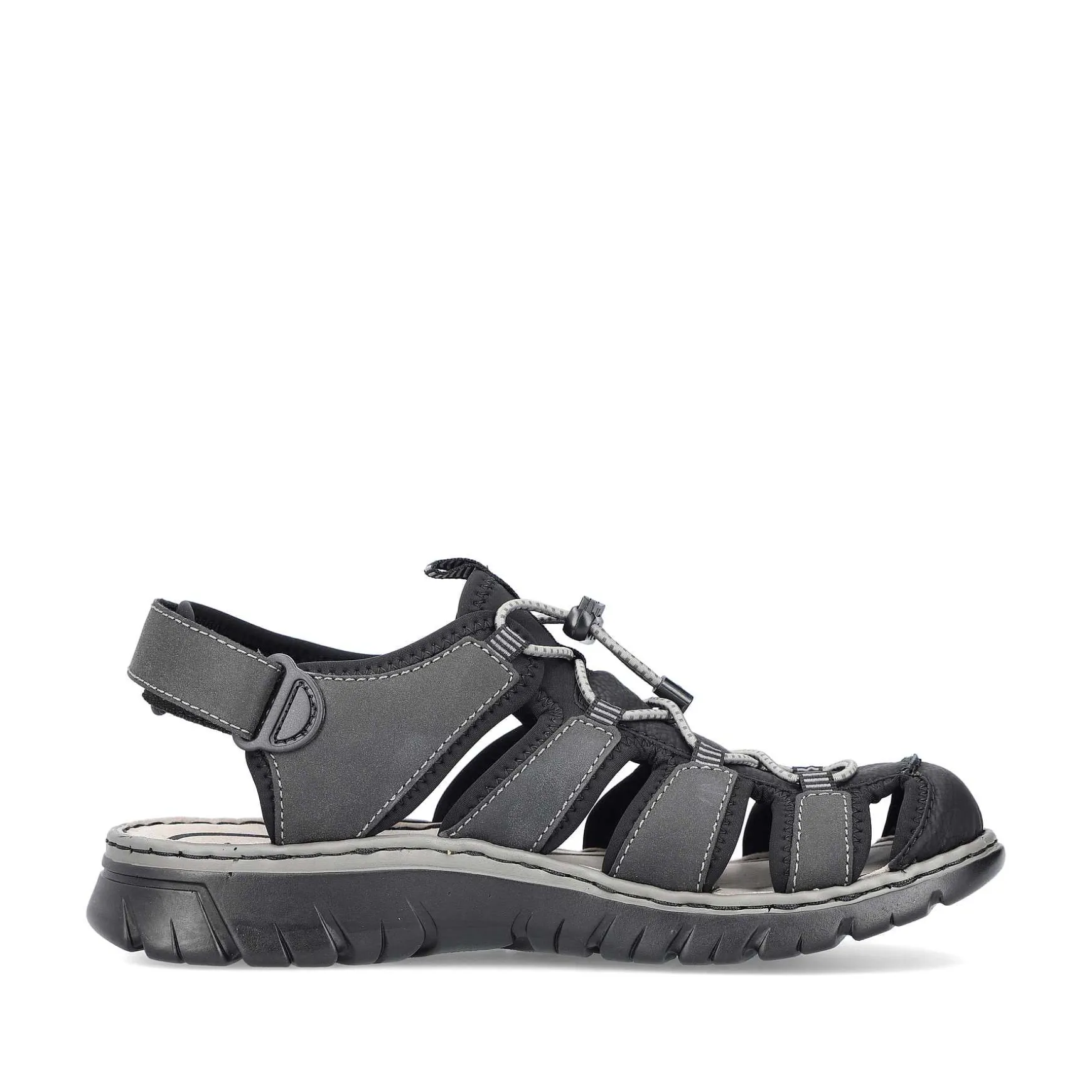 Rieker Men'S Trekking Sandals Graphite Black