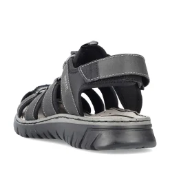 Rieker Men'S Trekking Sandals Graphite Black