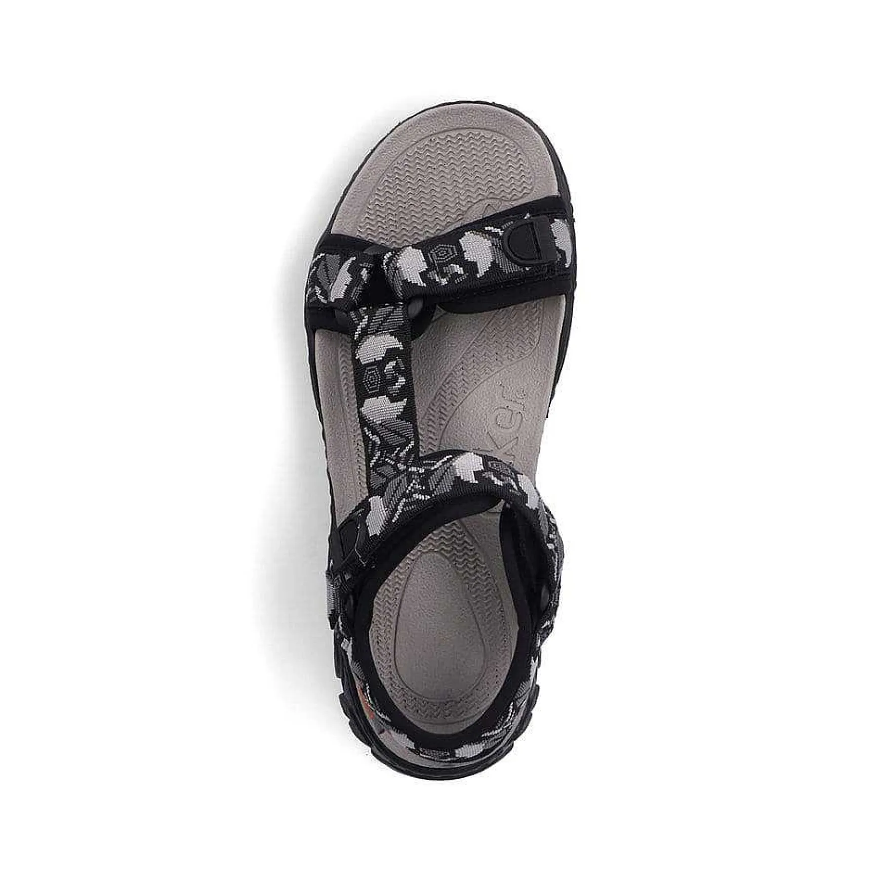 Rieker Men'S Trekking Sandals Asphalt Black-Gray