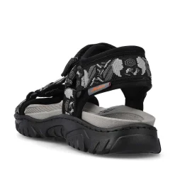 Rieker Men'S Trekking Sandals Asphalt Black-Gray
