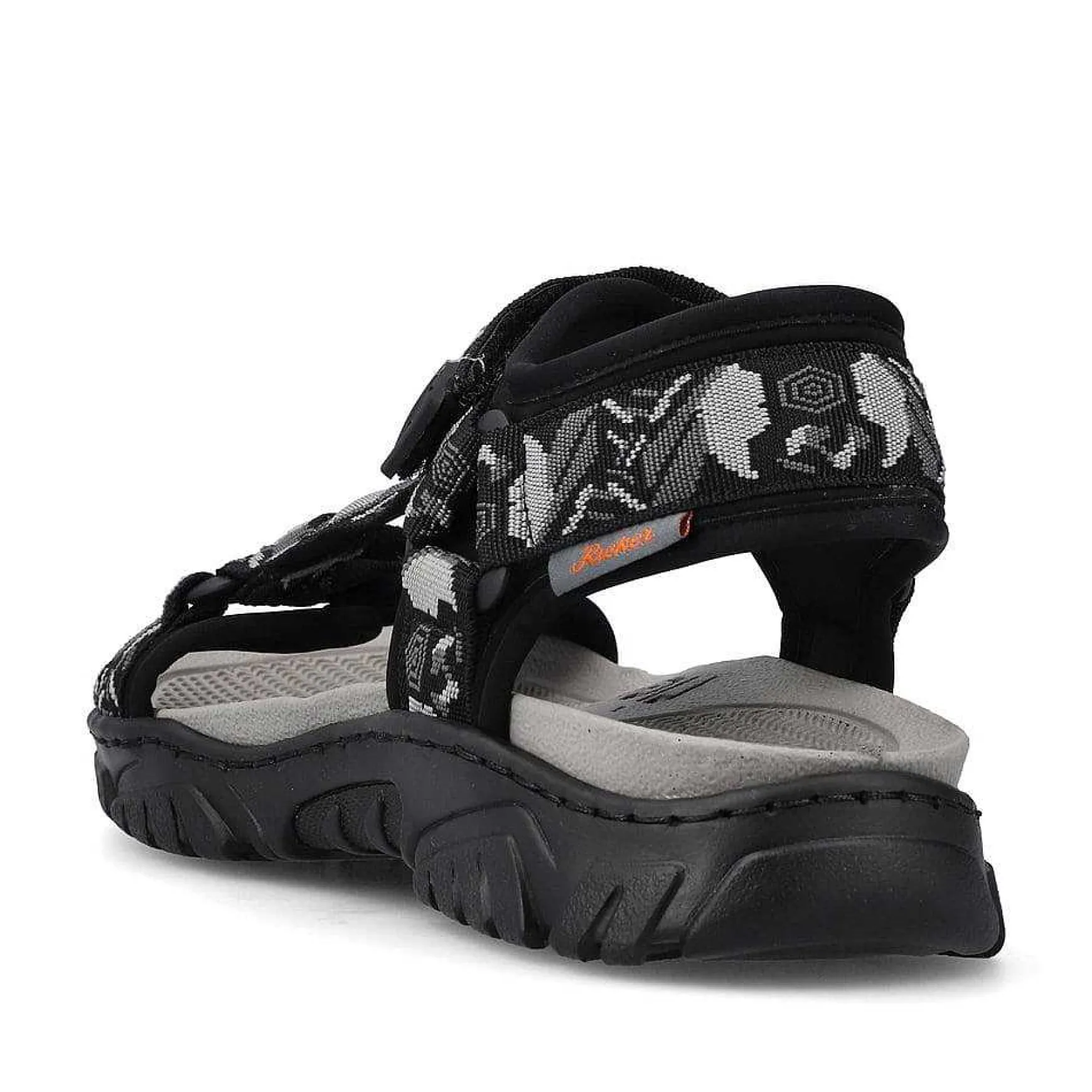 Rieker Men'S Trekking Sandals Asphalt Black-Gray