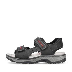 Rieker Men'S Trekking Sandals Asphalt Black
