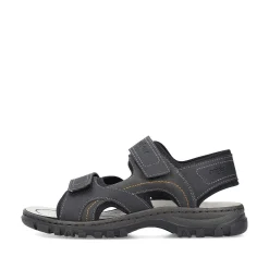 Rieker Men'S Trekking Sandals Midnight Black