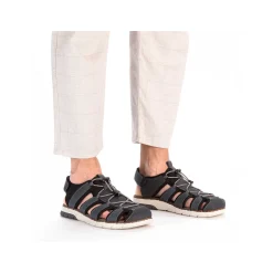 Rieker Men'S Trekking Sandals Steel Blue