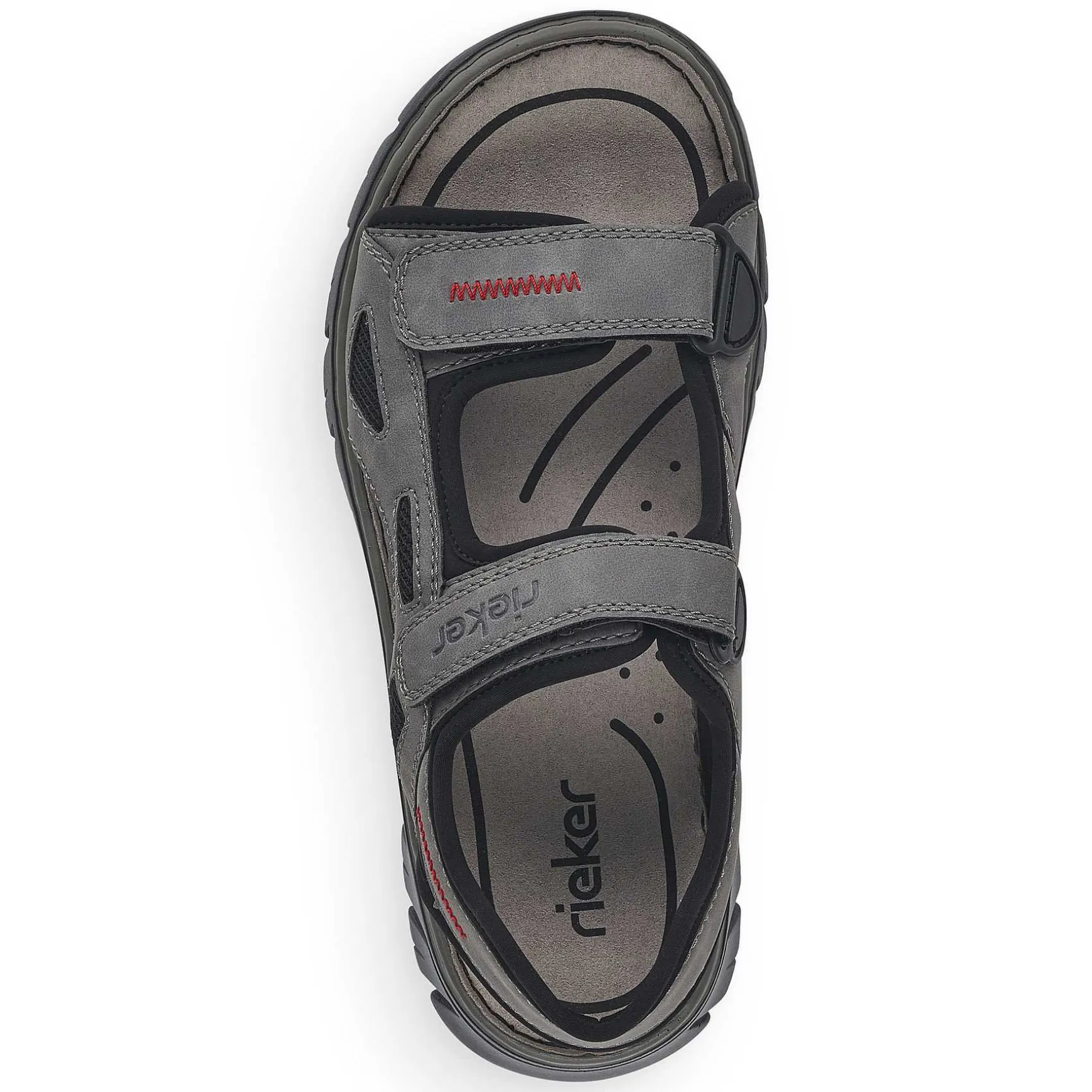 Rieker Men'S Trekking Sandals Rock Grey