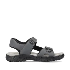 Rieker Men'S Trekking Sandals Steel Gray