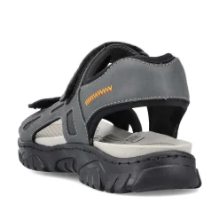 Rieker Men'S Trekking Sandals Steel Gray