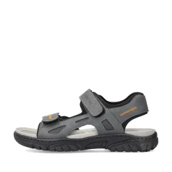 Rieker Men'S Trekking Sandals Steel Gray