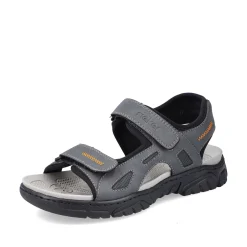Rieker Men'S Trekking Sandals Steel Gray