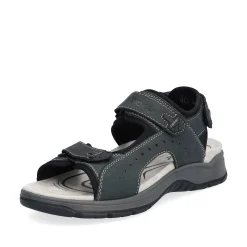 Rieker Men'S Trekking Sandals Blue Gray