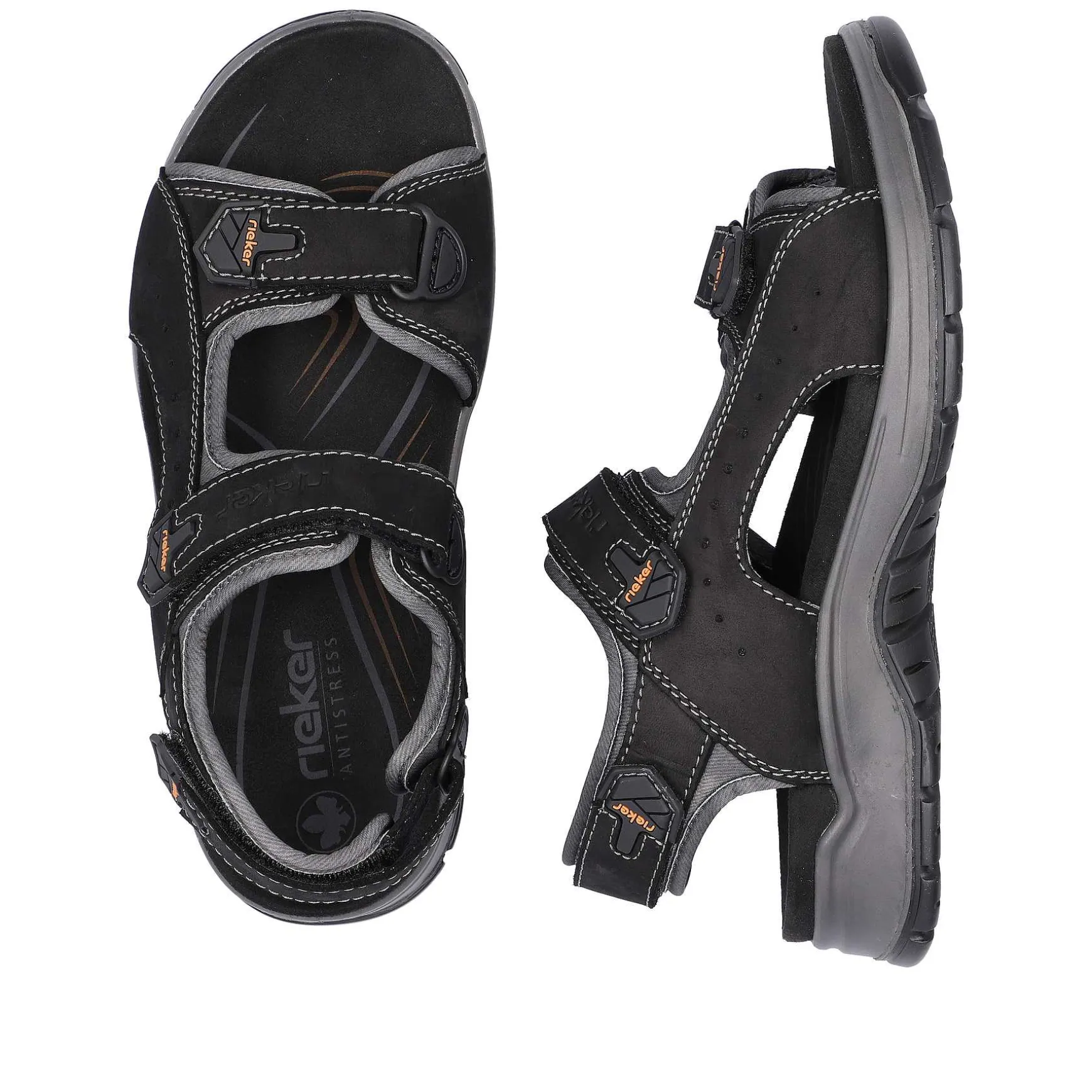 Rieker Men'S Trekking Sandals Night Black