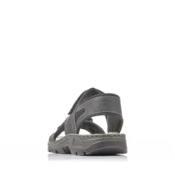 Rieker Men'S Trekking Sandals Graphite Black