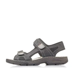Rieker Men'S Trekking Sandals Graphite Black