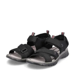 Rieker Men'S Trekking Sandals Jet Black