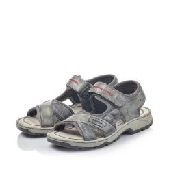 Rieker Men'S Trekking Sandals Asphalt Gray