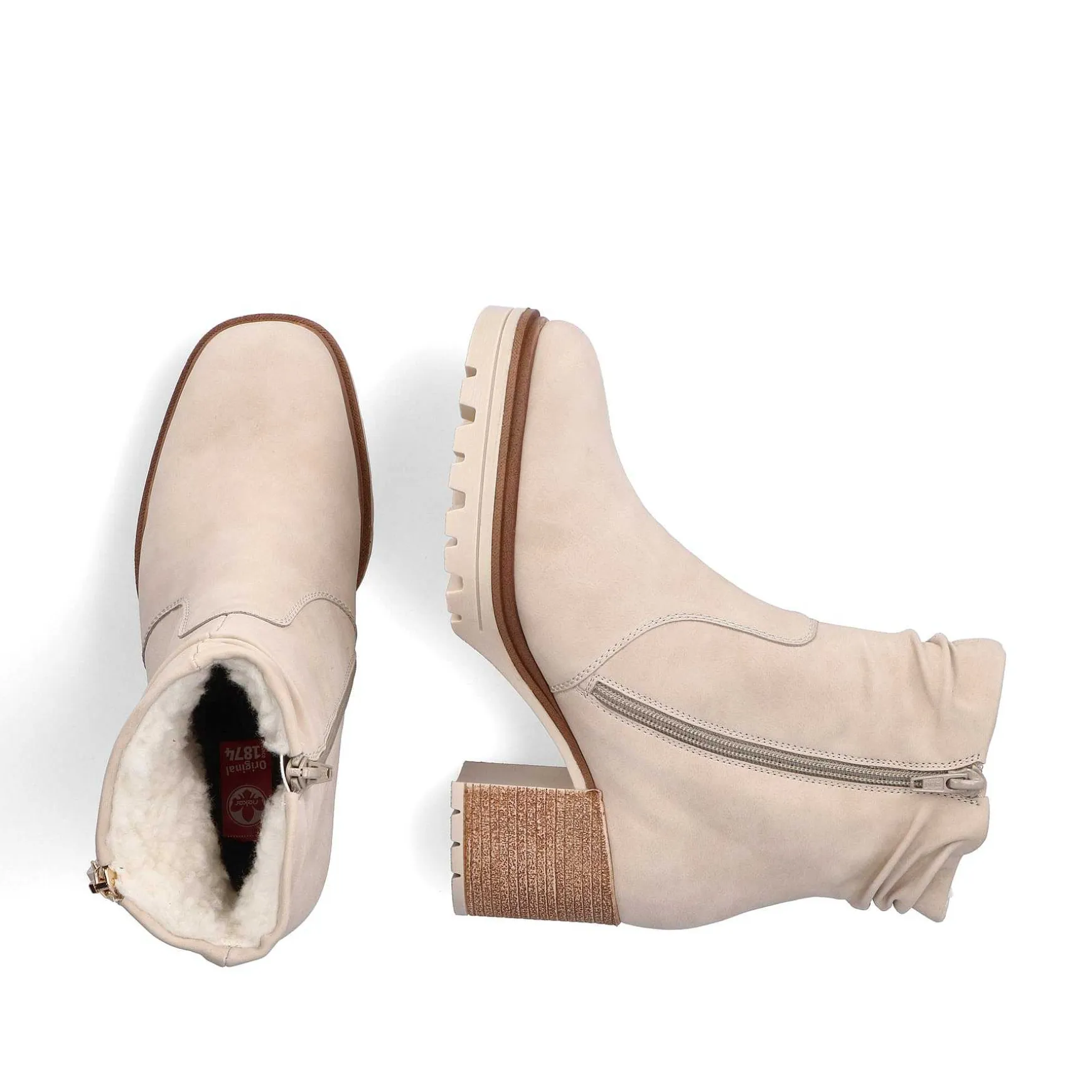 Rieker Women'S Ankle Boots Cream Beige
