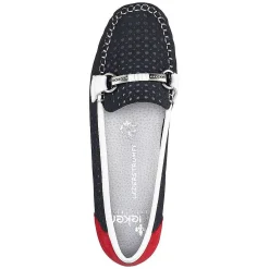 Rieker Women'S Ballerinas Ocean Blue-Fire Red