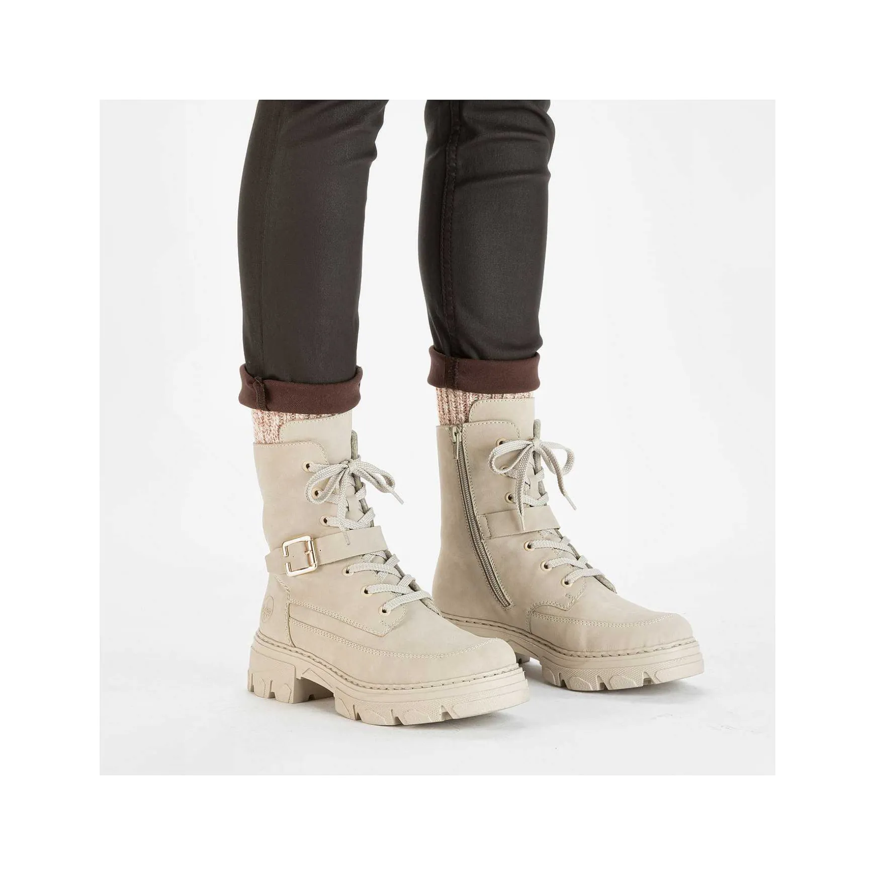 Rieker Women'S Biker Boots Champagne