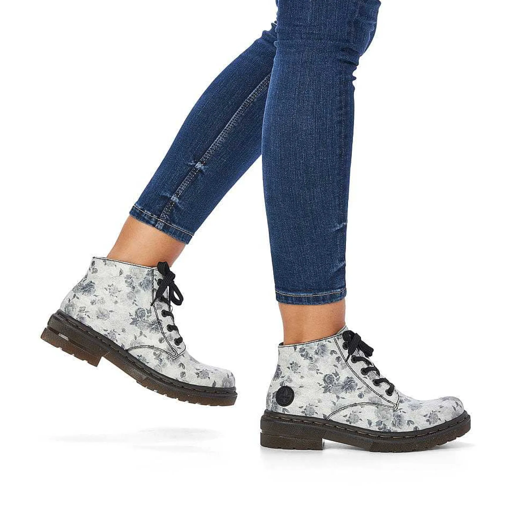 Rieker Women'S Biker Boots Silver White