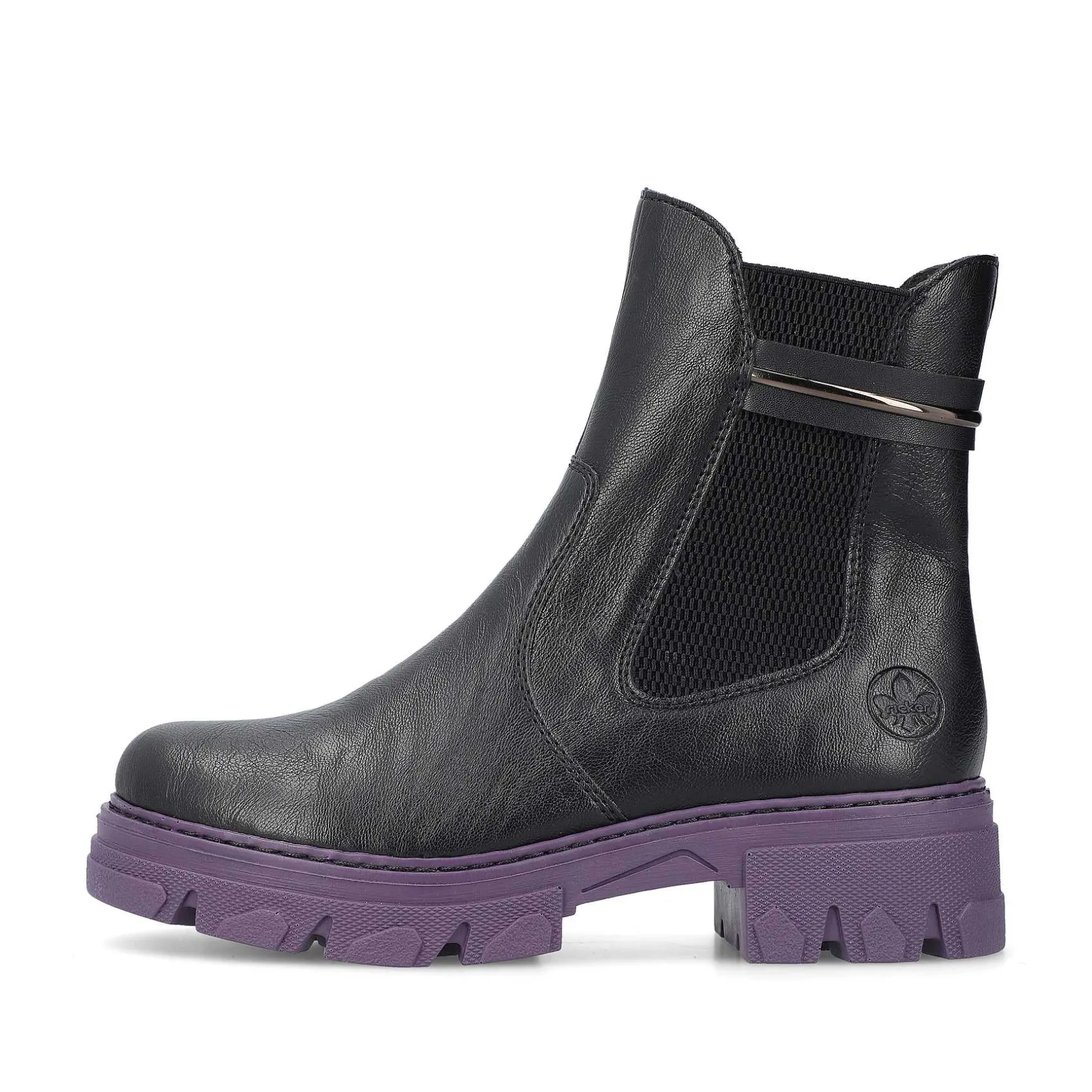 Rieker Women'S Biker Boots Night Black-Purple