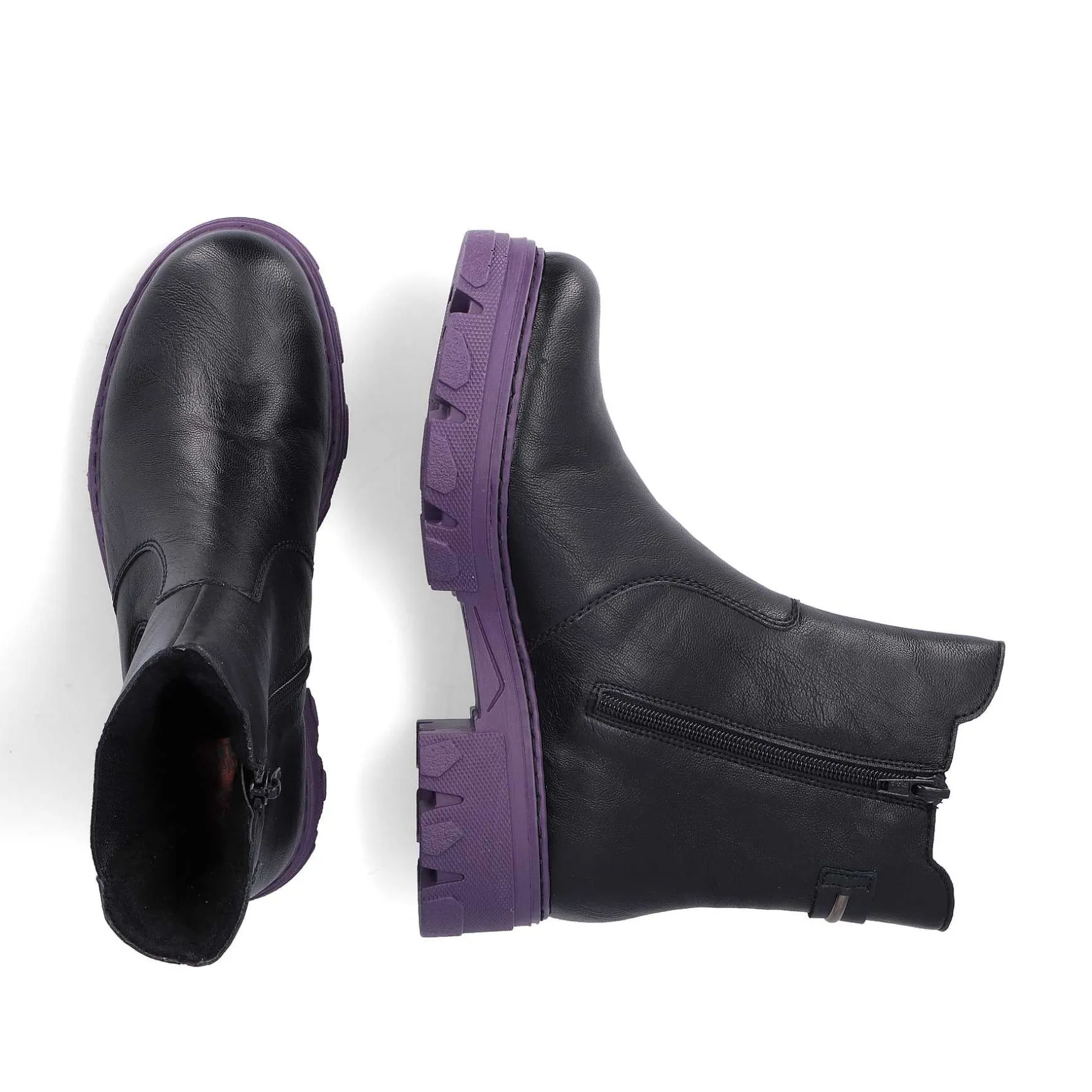 Rieker Women'S Biker Boots Night Black-Purple