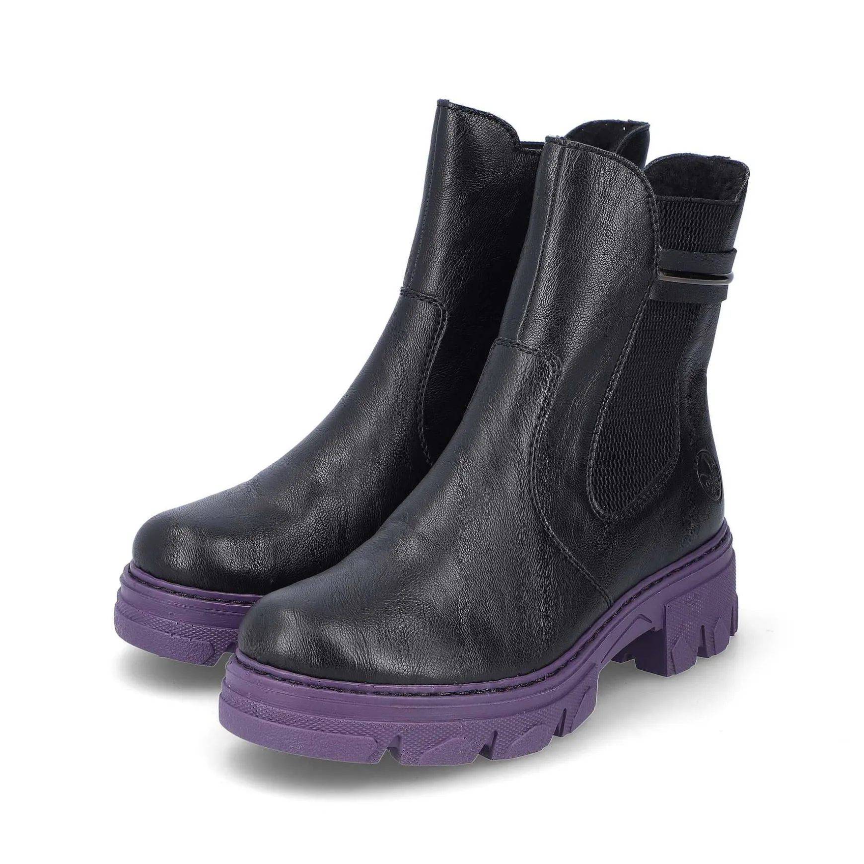 Rieker Women'S Biker Boots Night Black-Purple