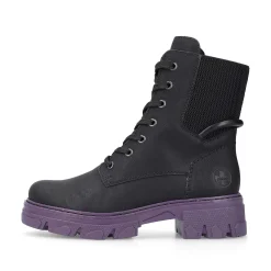 Rieker Women'S Biker Boots Night Black-Purple