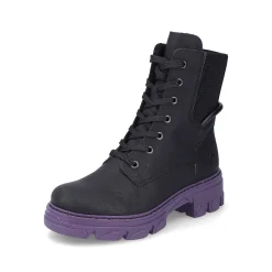 Rieker Women'S Biker Boots Night Black-Purple