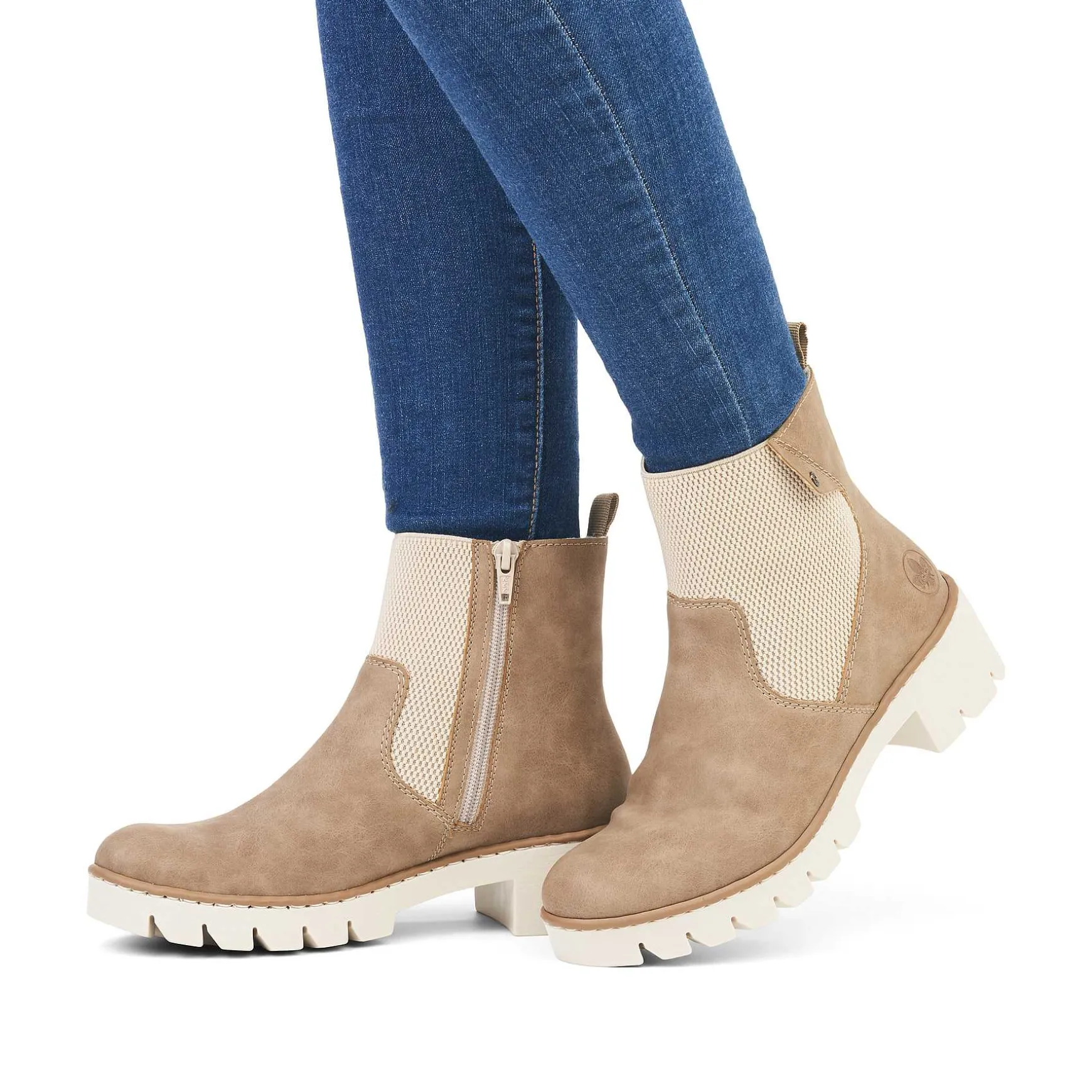 Rieker Women'S Chelsea Boots Beige Brown
