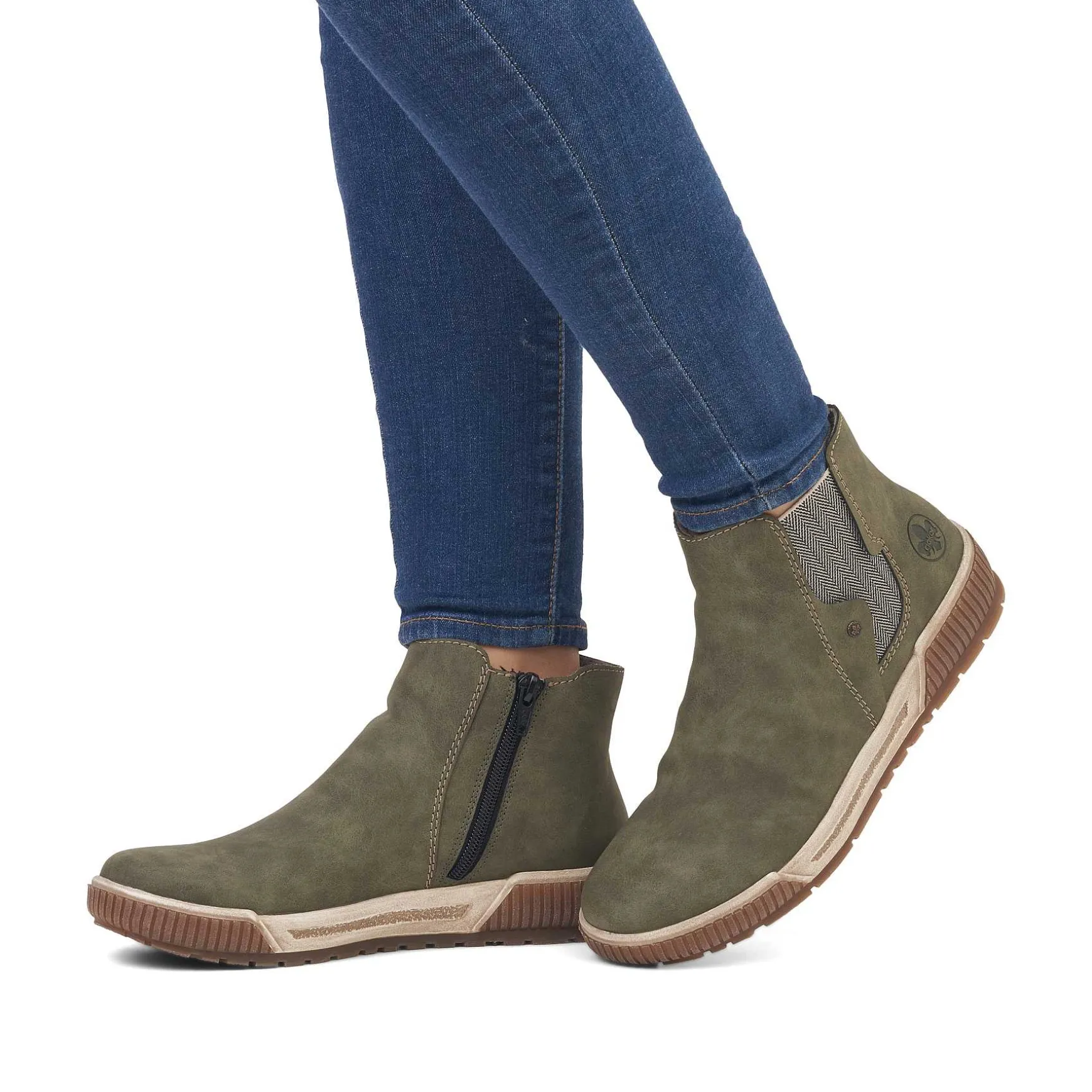 Rieker Women'S Chelsea Boots Khaki
