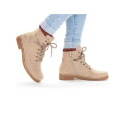 Rieker Women'S Corded Boots Sand Beige